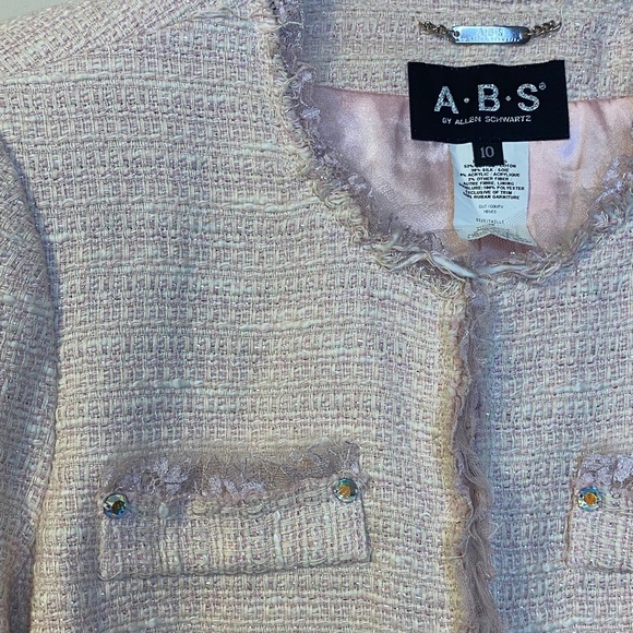 ABS by Allen Schwartz Women's Pink Tweed Blazer - Picture 5 of 8